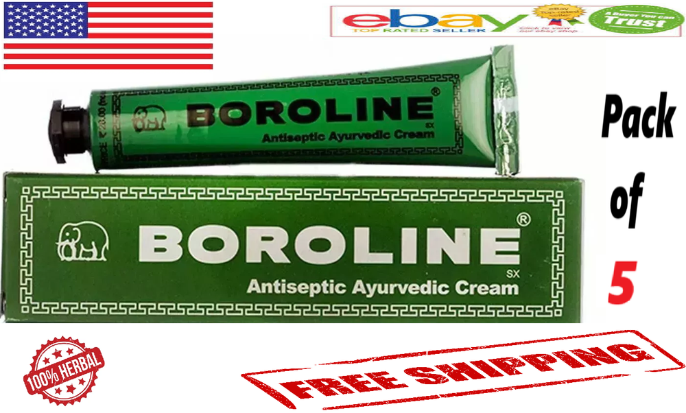5x 100% Natural Boroline Cream (20gm) Antiseptic Ayurvedic Cream (FREE SHIP)