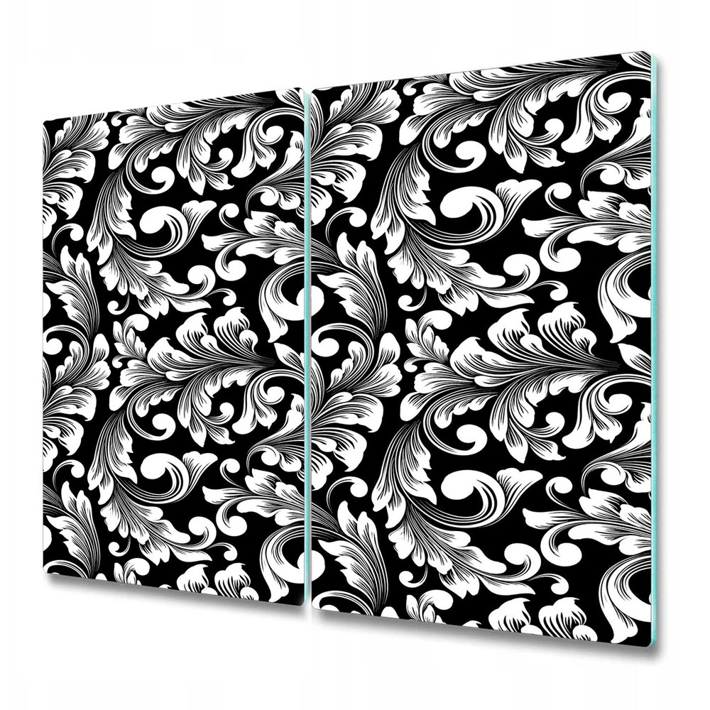 Glass Chopping Board Classical luxury old fashioned black & white 2x30x52