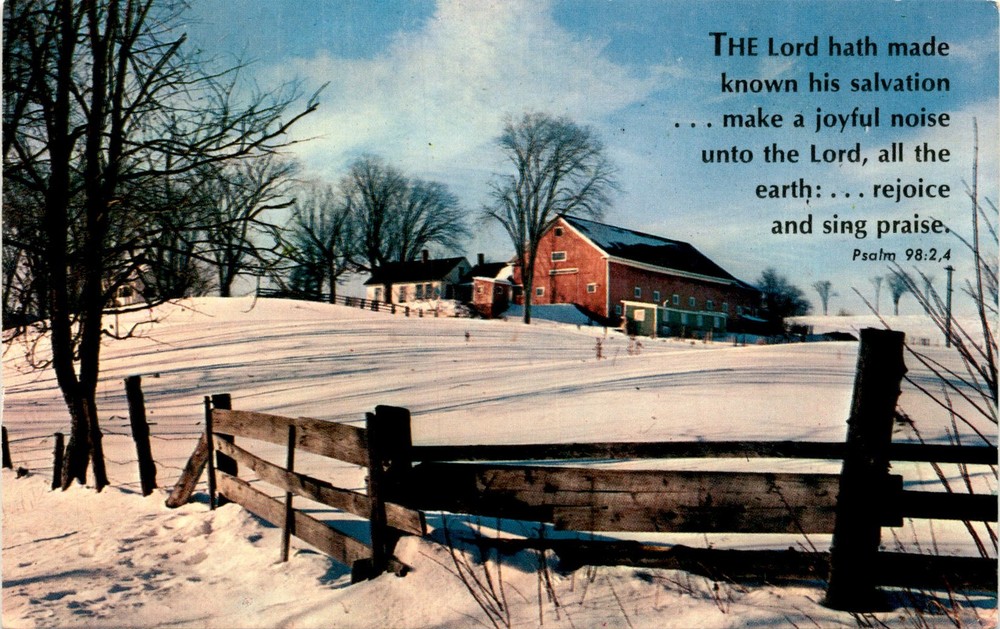 Psalm 98:2,4, Christmas Season, American Tract Society, Oradell Postcard