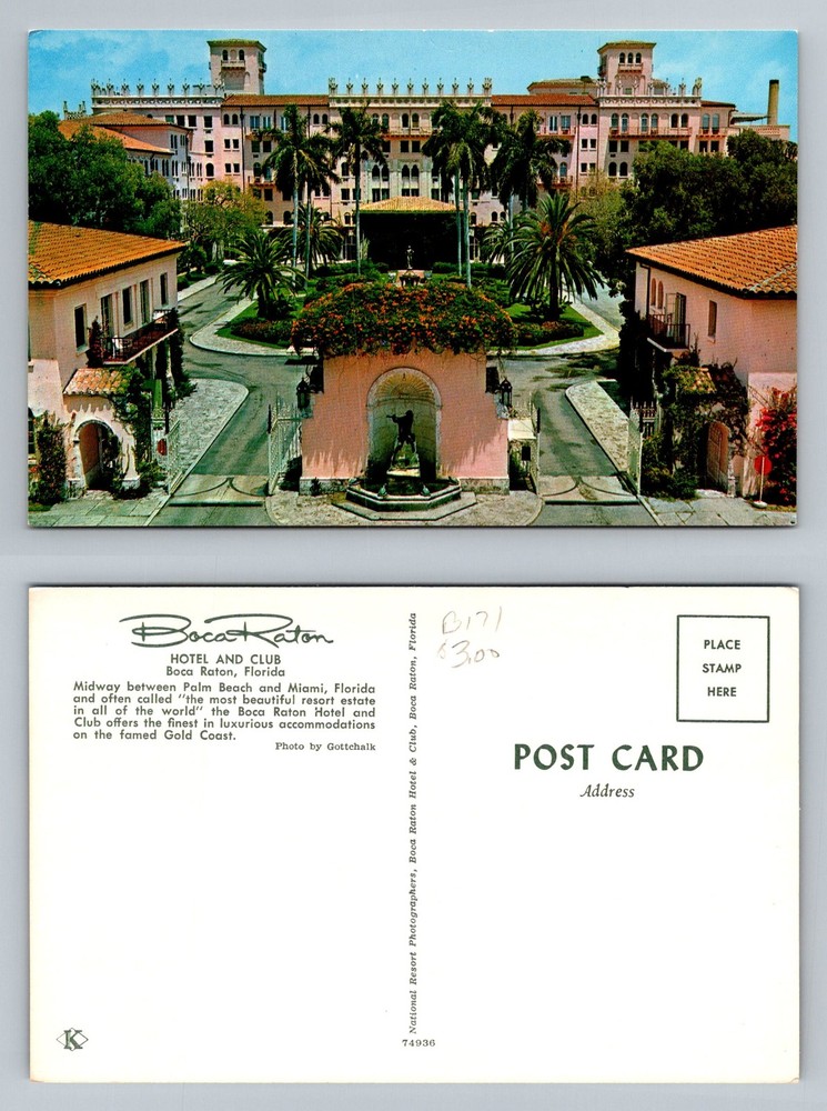 Boca Raton, FL-Florida, Bird's Eye Boca Raton Hotel Resort Club Vintage Postcard