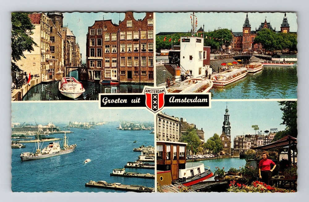 Amsterdam-Netherlands, General Greeting, Tourist Sites Vintage Postcard