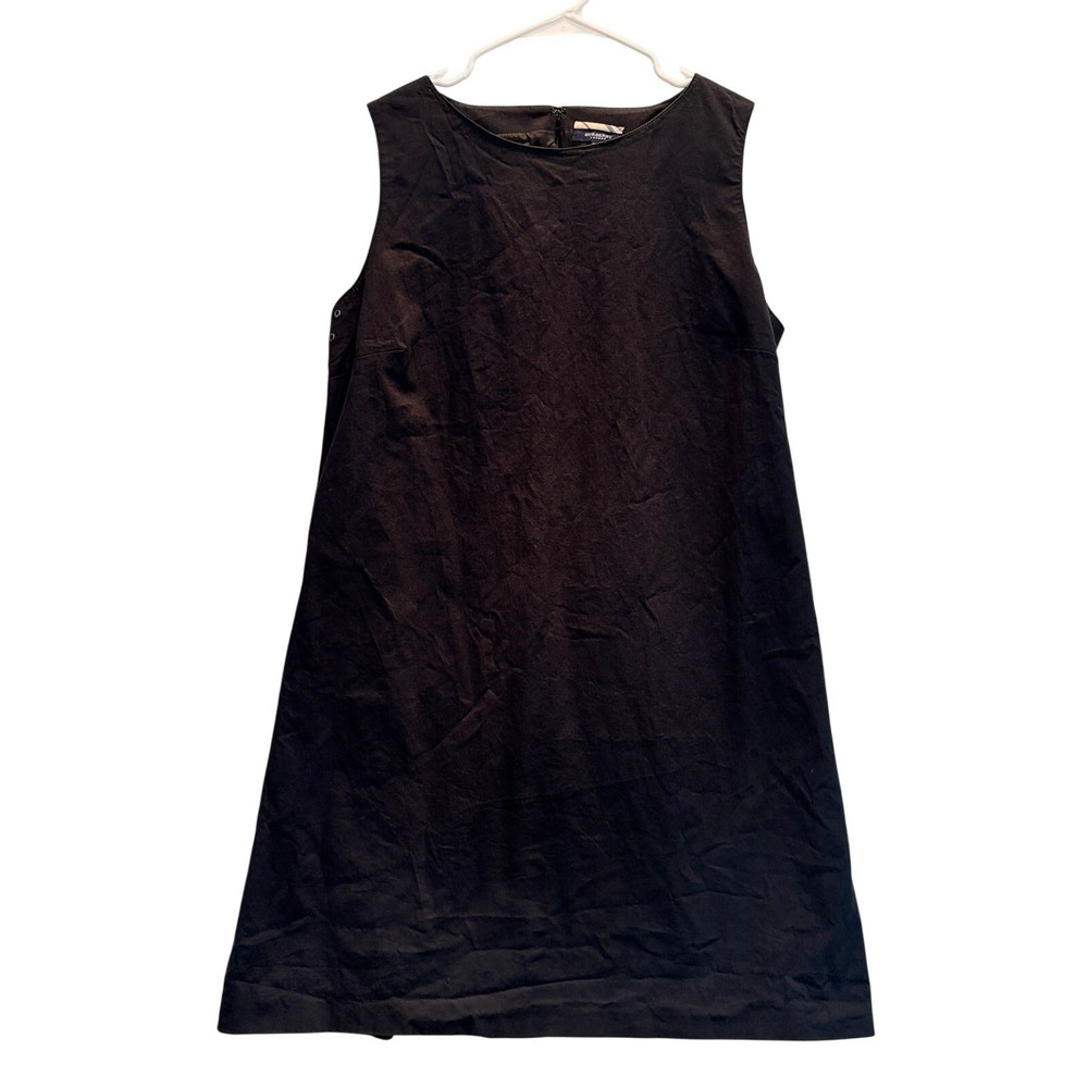 Burberry London Dress Womens 14 Black Shift Sleeveless Made in Italy Classic