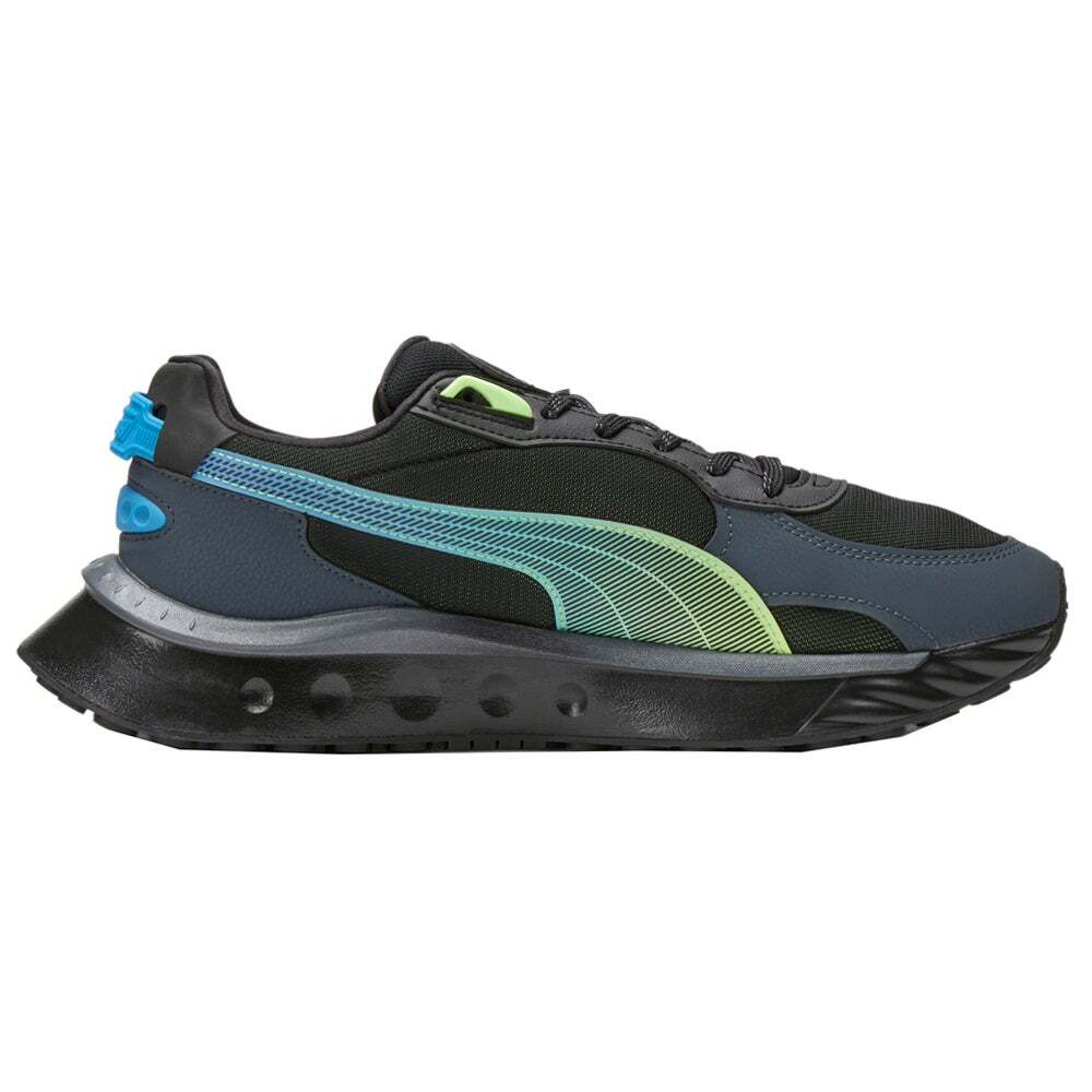 PUMA Wild Rider Ls Lace Up  Mens Black Sneakers Casual Shoes 385503-01
