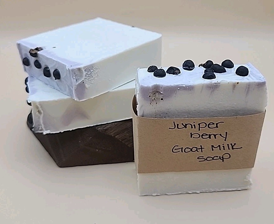 Homemade Artisan Tallow and Goat Milk Soap with Juniper Berry - 1 Bar