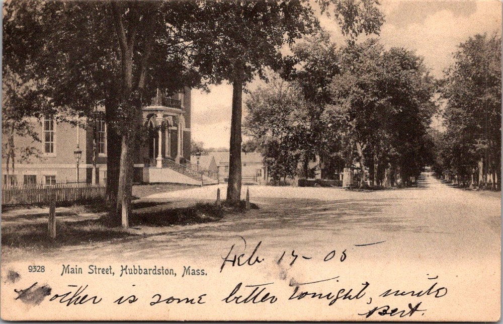 View of Residence on Main Street, Hubbardston MA c1905 UDB Vintage Postcard D59