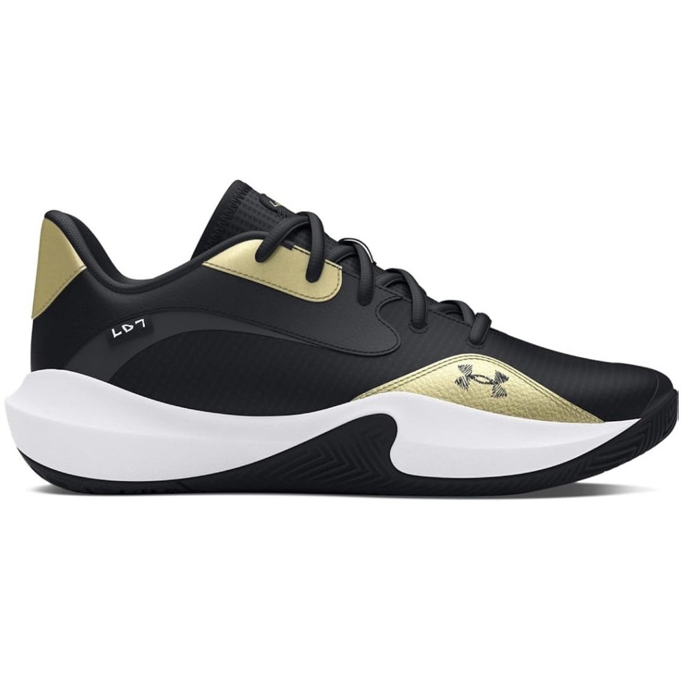 Under Armour Lockdown 7 Low Basketball Shoes Black Gold 3027646-001 Mens Size 10