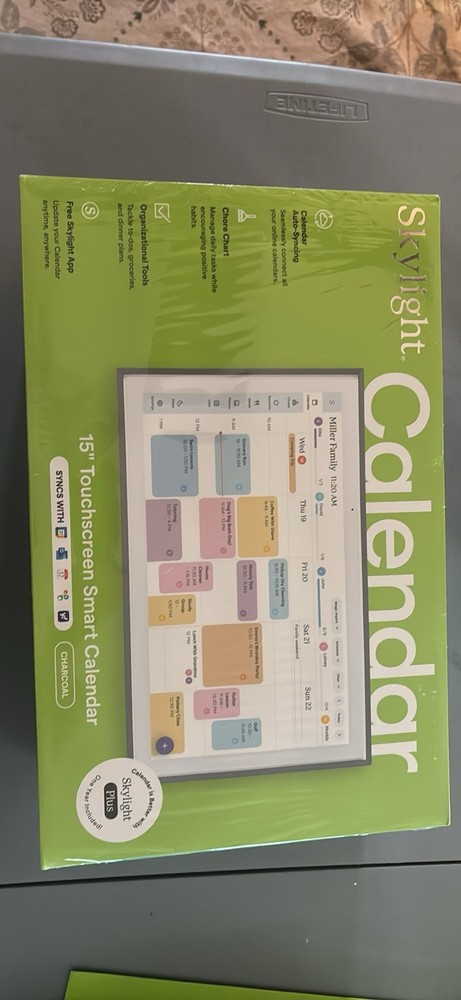 Skylight Calendar: 15-inch Wall Planner Digital Calendar & Chore Chart-Charcoal