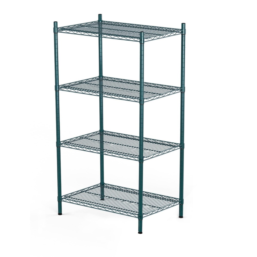 NSF-Certified 4-Tier Epoxy Coated Storage Shelves 24x36x63 Moisture Resistant for Dry or Wet Areas