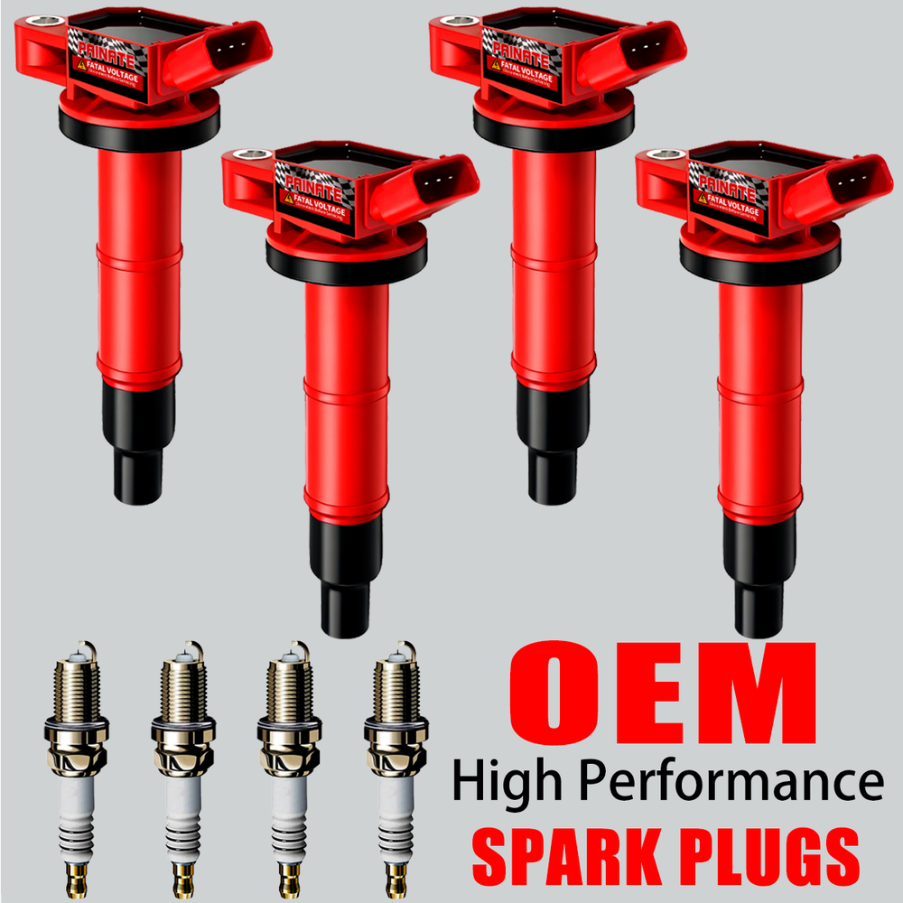 4X OEM High Performance Ignition Coil & 4 Spark Plug For Toyota Camry 2.4L UF333