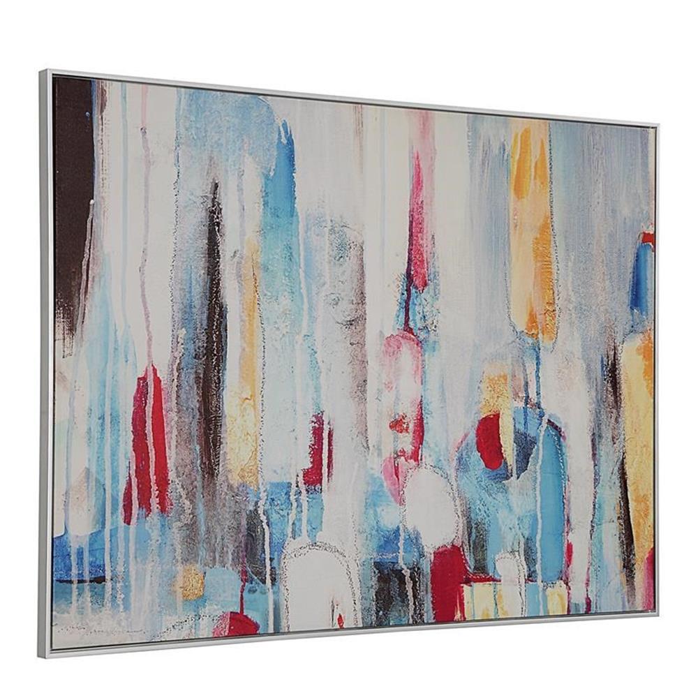 Carolina Classics Rainy Forest Abstract Wall Art 36 x 47 with Silver Frame-image