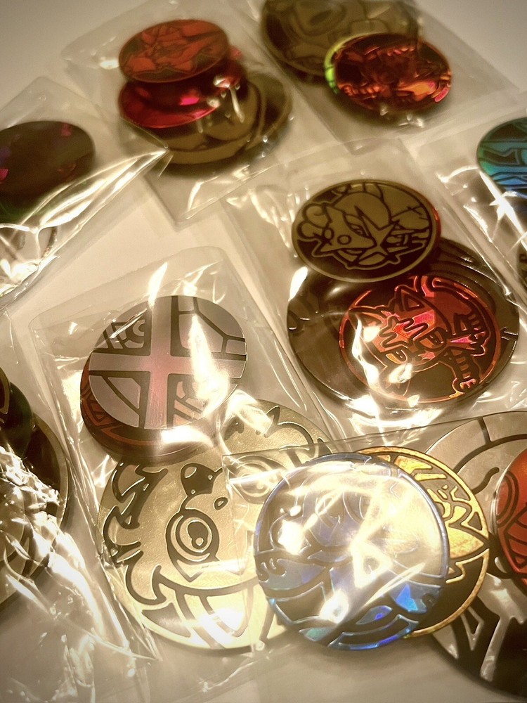 Pokemon Coins - 1 Large & 3 Small, Random Pokemon, No Duplicates, Never Used!!