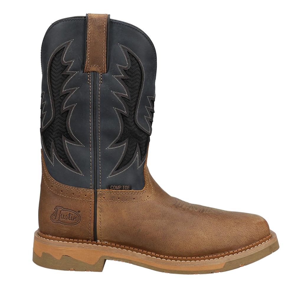 Justin Bolt 11-Inch Slip-Resistant Composite Toe Work Boots for Men