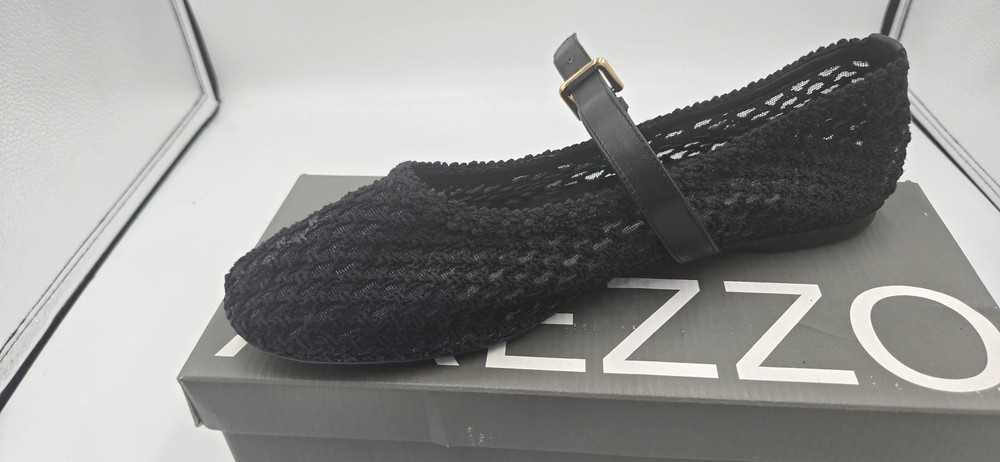 Arezzo Abby Ballet Flats Womens Size 9 Black Woven Mary Jane Shoes Brazil