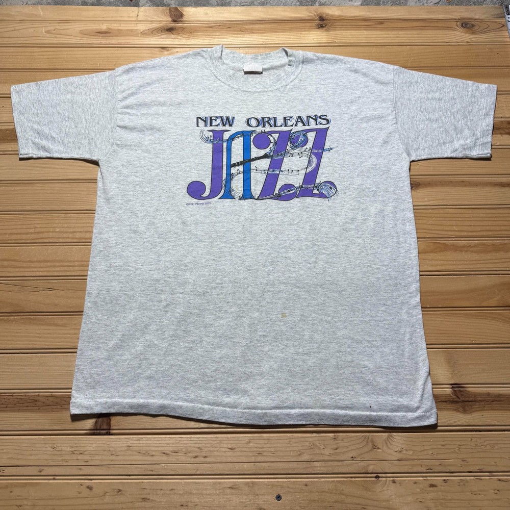 Vintage 1991 New Orleans Jazz Clarinet Music Sheet Souvenir T-Shirt USA - XXL