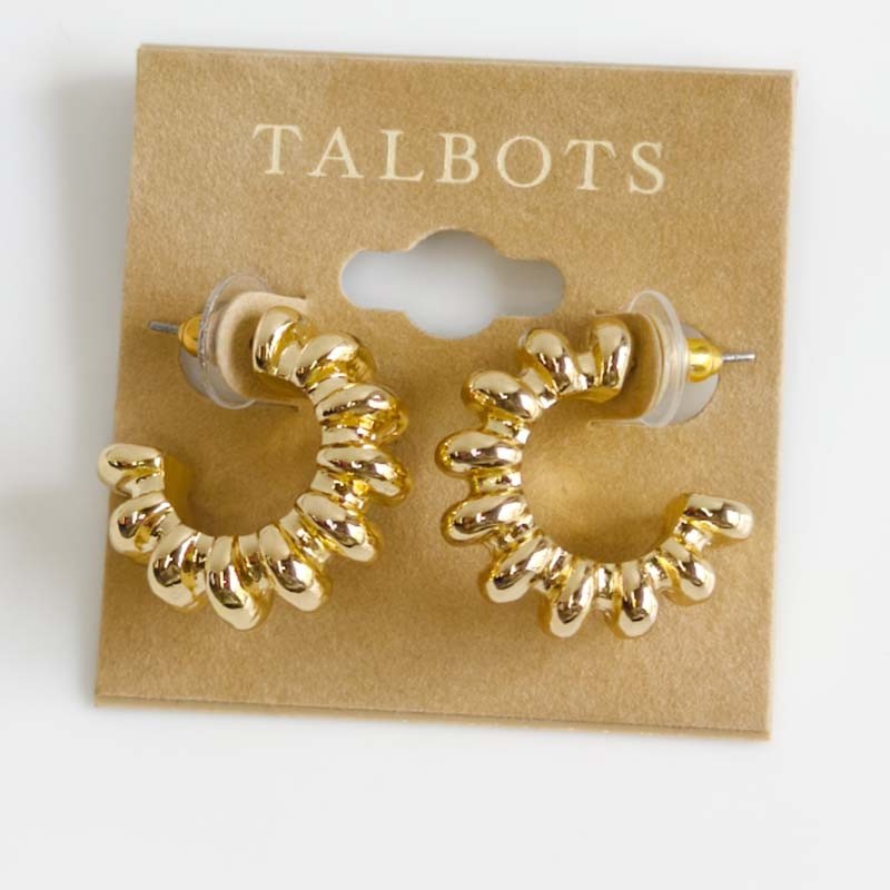 New Talbots Floral Statement Hoop Earrings Chic Women Party Vacation Jewelry