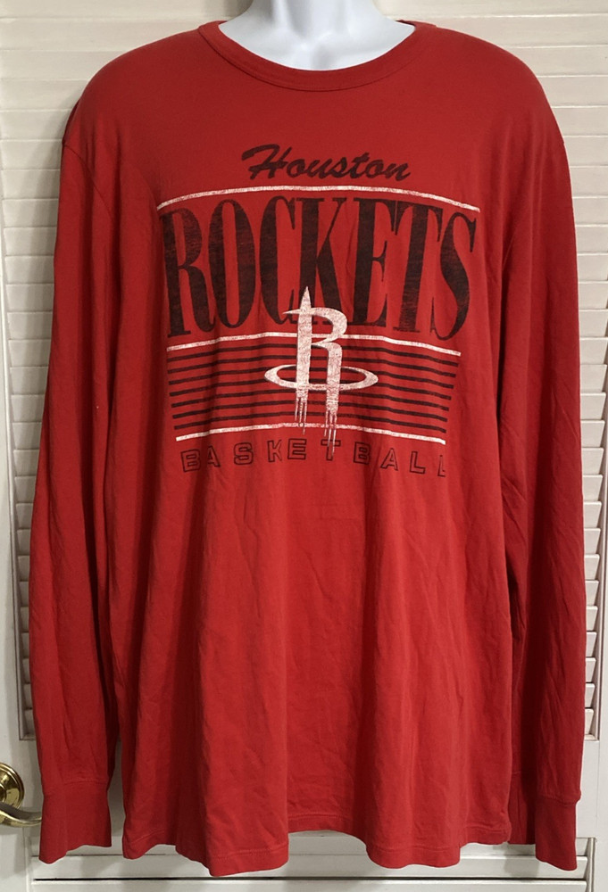 Men's NBA Houston Rockets Long Sleeve T-Shirt, XL, Red, by '47