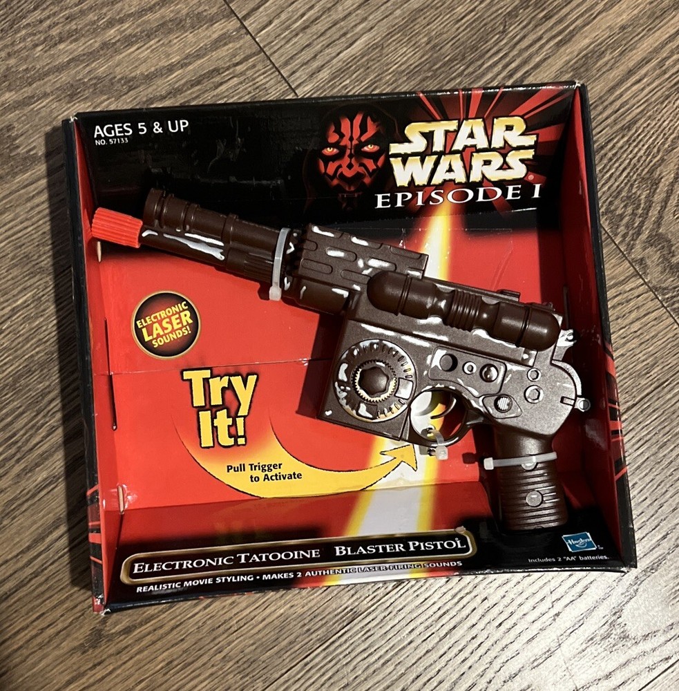 Star Wars Episode 1 Electronic Tatooine Blaster Pistol 1998 Hasbro Nib New