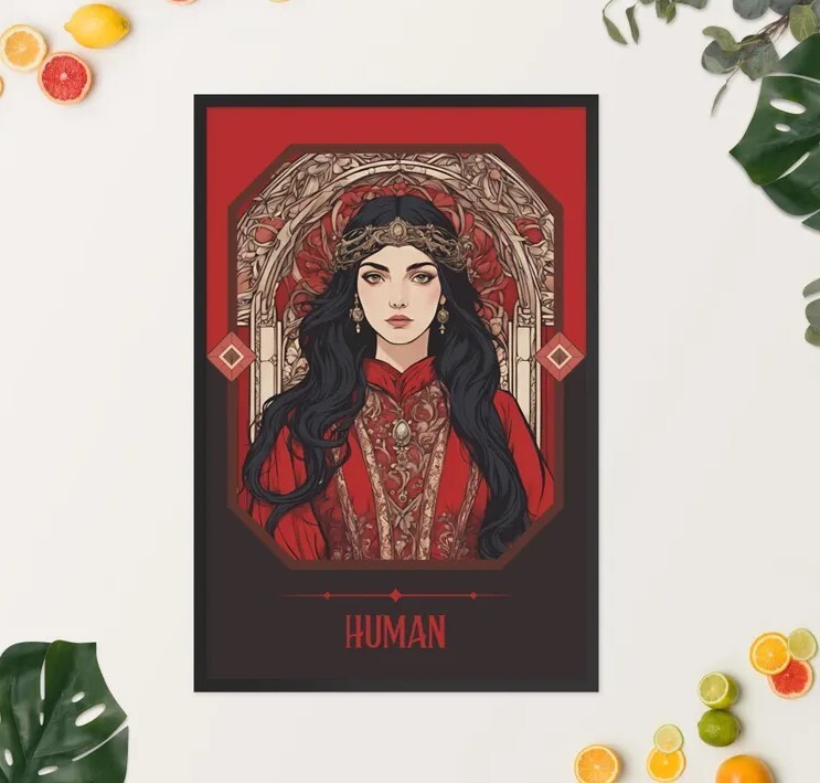 Art Nouveau Tarot Woman Print – Mystical Feminine Art