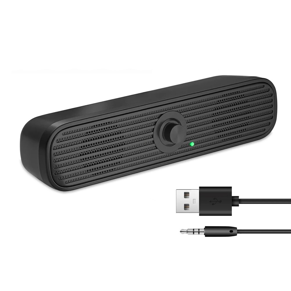3.5mm Wired Computer Speaker Soundbar Stereo Bass Sound USB For Tablet Laptop