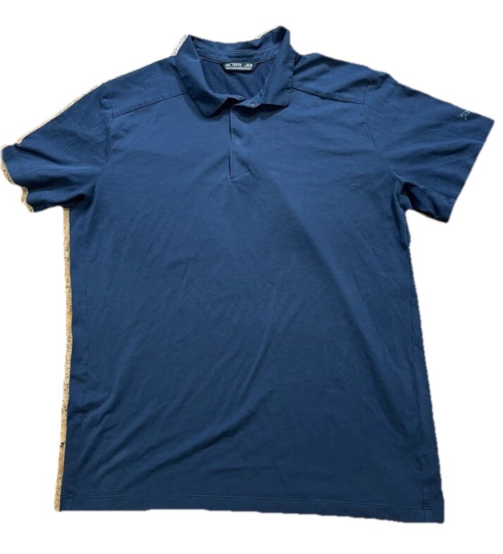 Arcteryx Eris Blue Short Sleeve Polo Shirt for Men in Extra Large