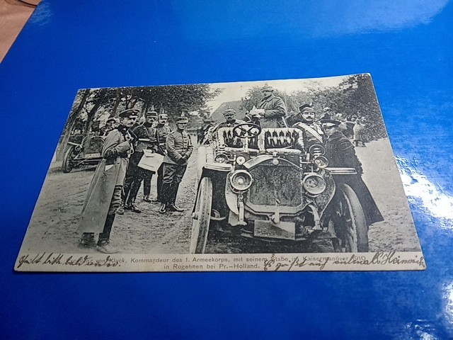 Postcard - greeting from East Prussia / Rogehnen near Pr. Holland, Imperial Manoeuvres 1910