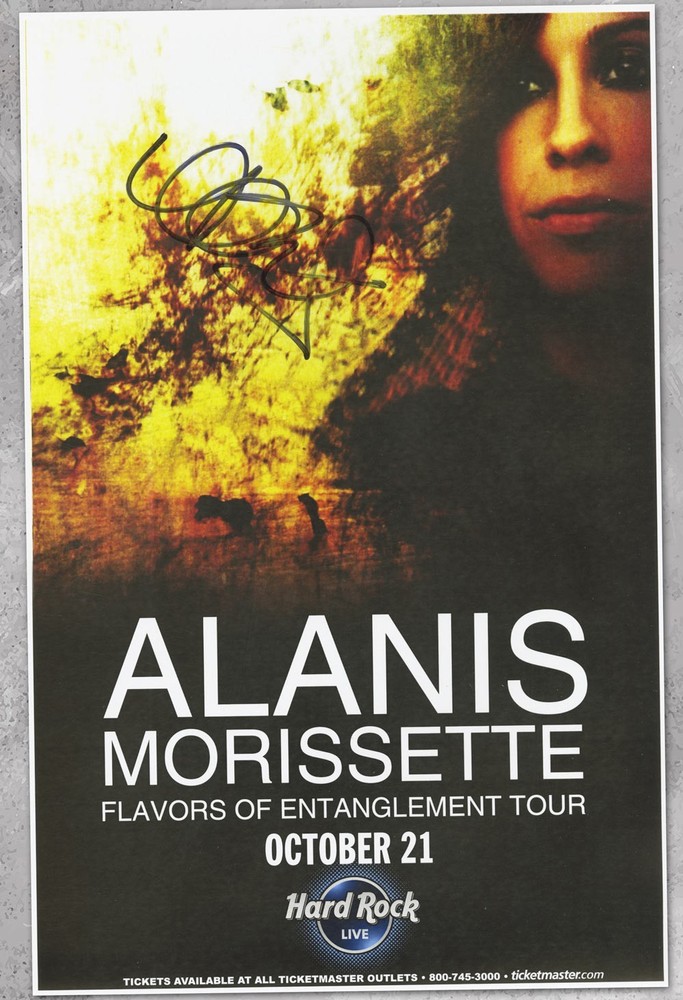 Alanis Morissette autographed gig poster