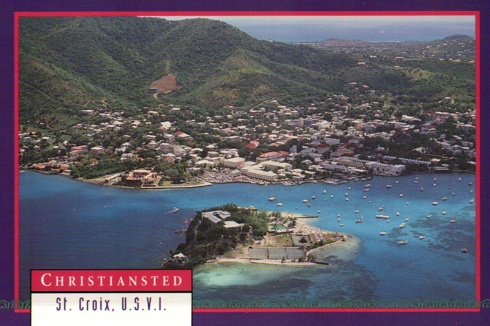 Aerial View of Christiansted St. Croix, US Virgin Islands Caribbean --- Postcard