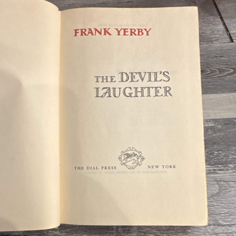 Frank Yerby The Devil's Laughter Vintage Hardcover Novel The Dial Press 1953