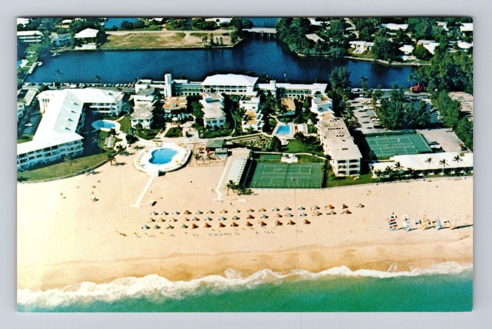 Fort Lauderdale FL-Florida, Aerial Lago Mar Hotel, Vintage Postcard