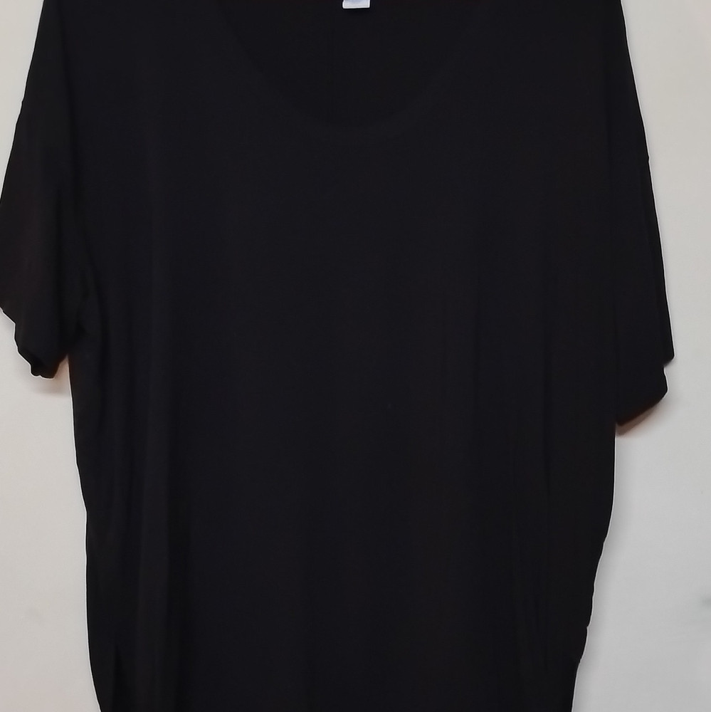 Old Navy Luxe Women's Black Solid Crew Neck Short Sleeve T-Shirt, Size M