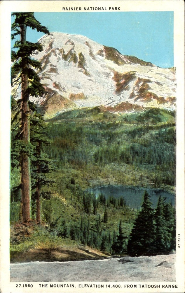 Rainier National Park from Tatoosh Range Washington WA ~ 1920s