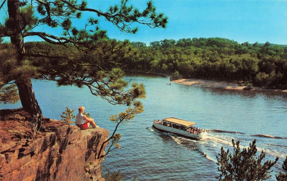 Aerial View of Dells Duck Boat Ride - Wisconsin Dells WI - Postcard