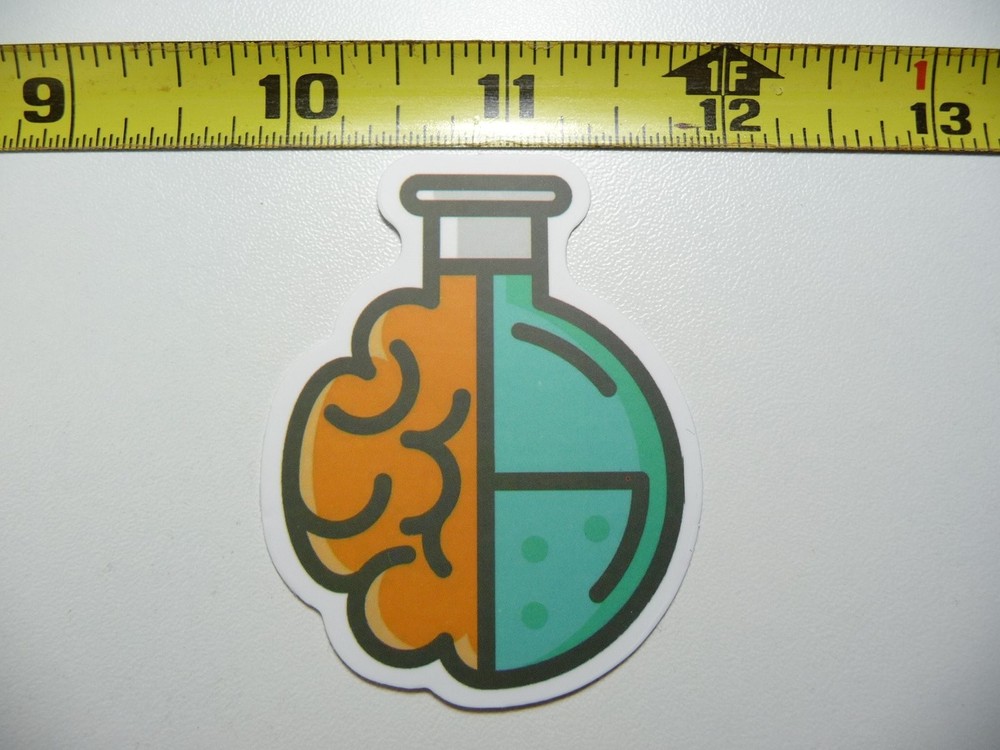 Chemistry Beaker Brain Decal Sticker for Science Teachers and Students