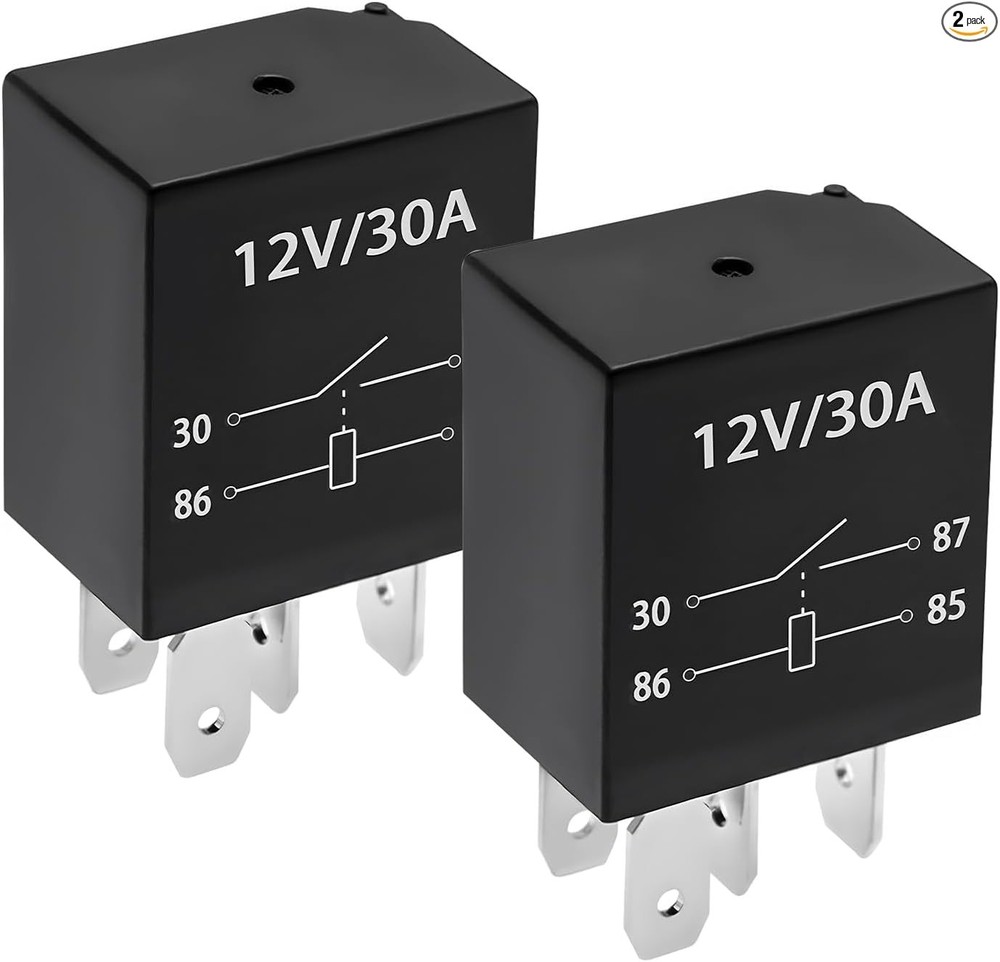 2 PCS 4 Pin 12V 30A Heavy Duty Waterproof Starter Relay, Universal Automotive St