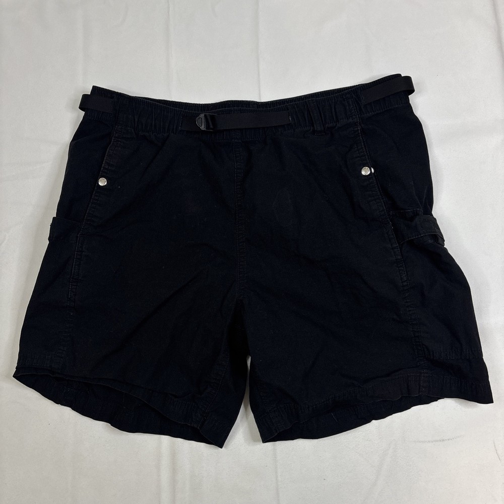 The North Face Hiking Shorts Men’s Large Black Built In Belt Snap Pockets