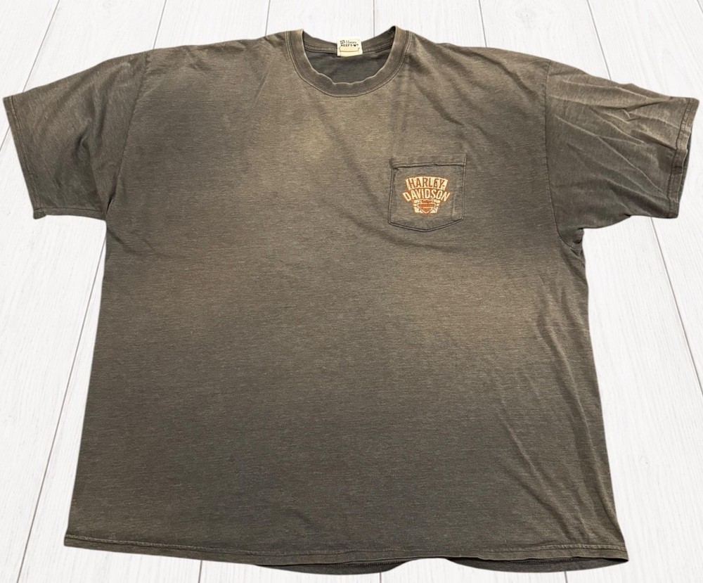 Vintage Harley Davidson Snake Eye Dave Pocket T Shirt Men 3XL Gray