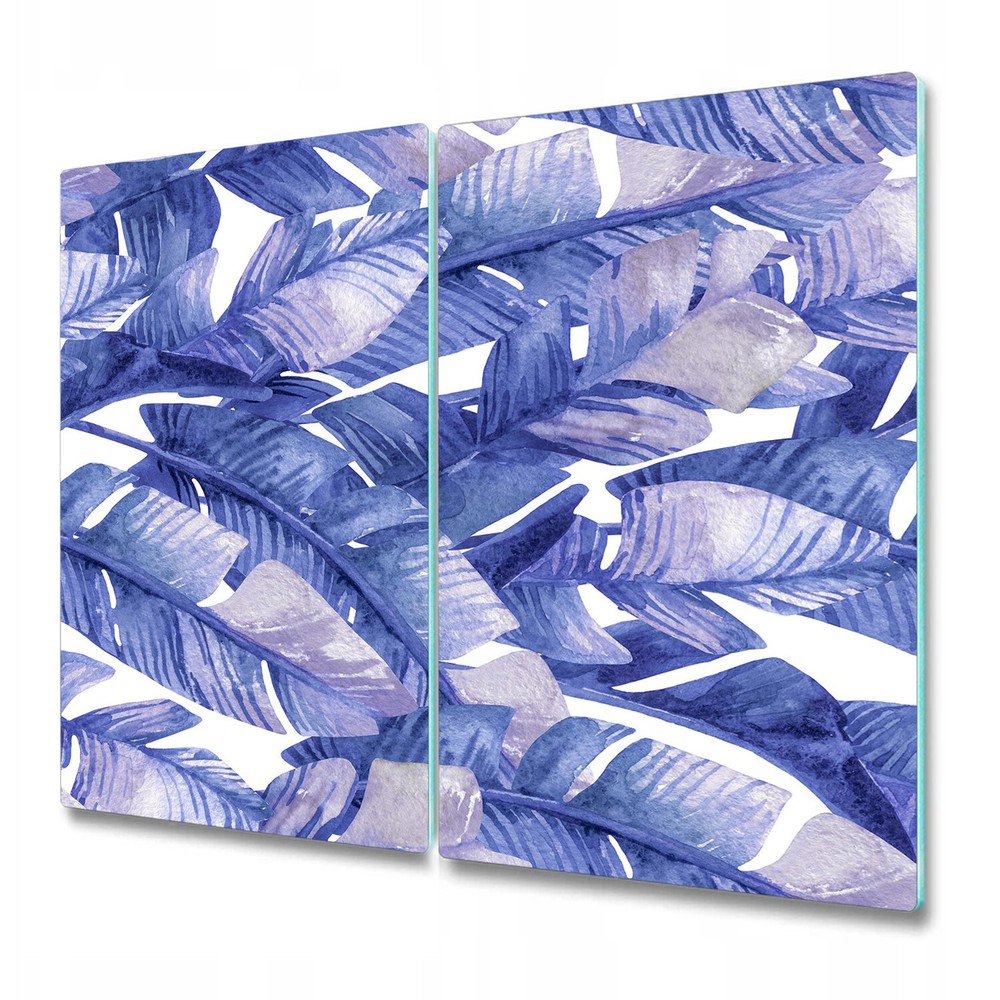 Glass Worktop Kitchen Chopping Board Blue banana leaves tropical Leaf Floral