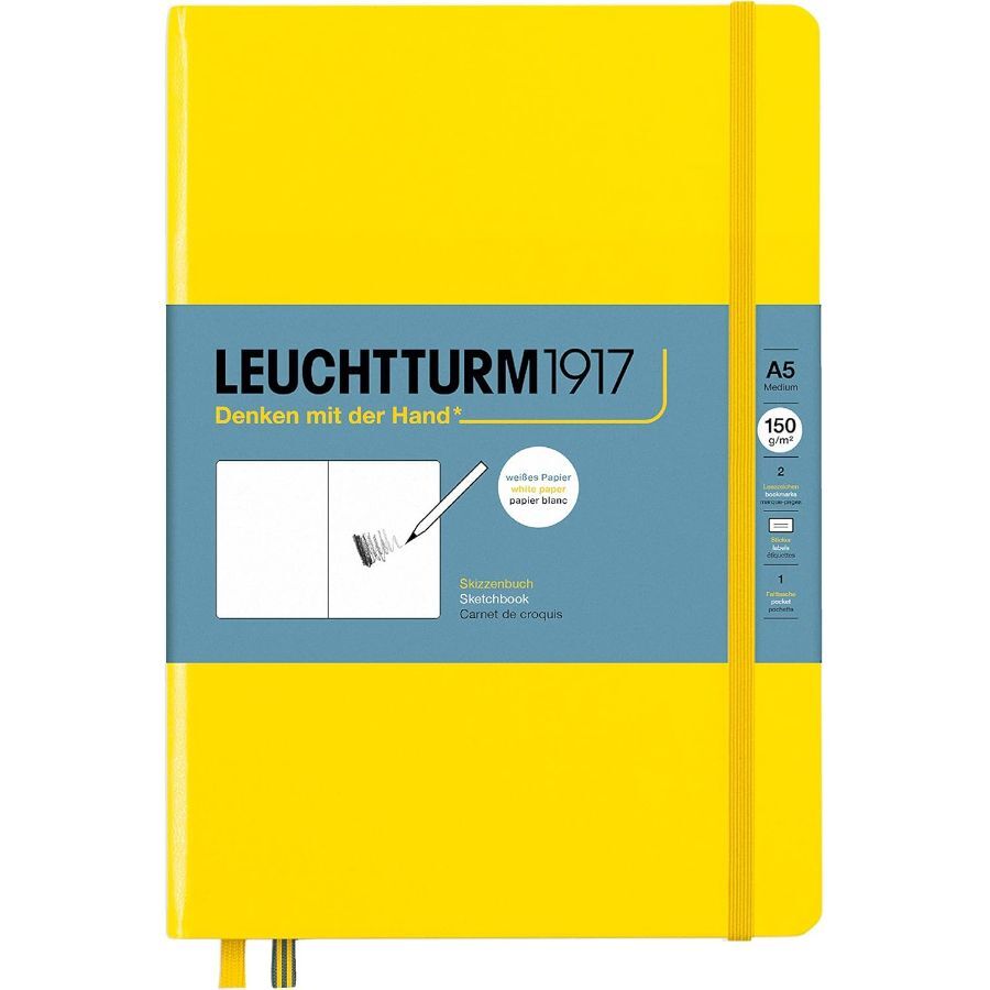 Medium A5 Hardcover Sketchbook (Lemon) - 112 Pages of 150g/m² Paper