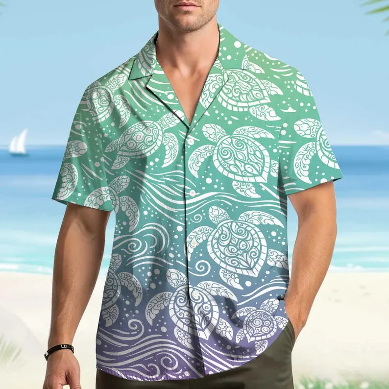Sea Turtle Hawaii Shirt Men Women Beach Aloha Summer Vacation Gift