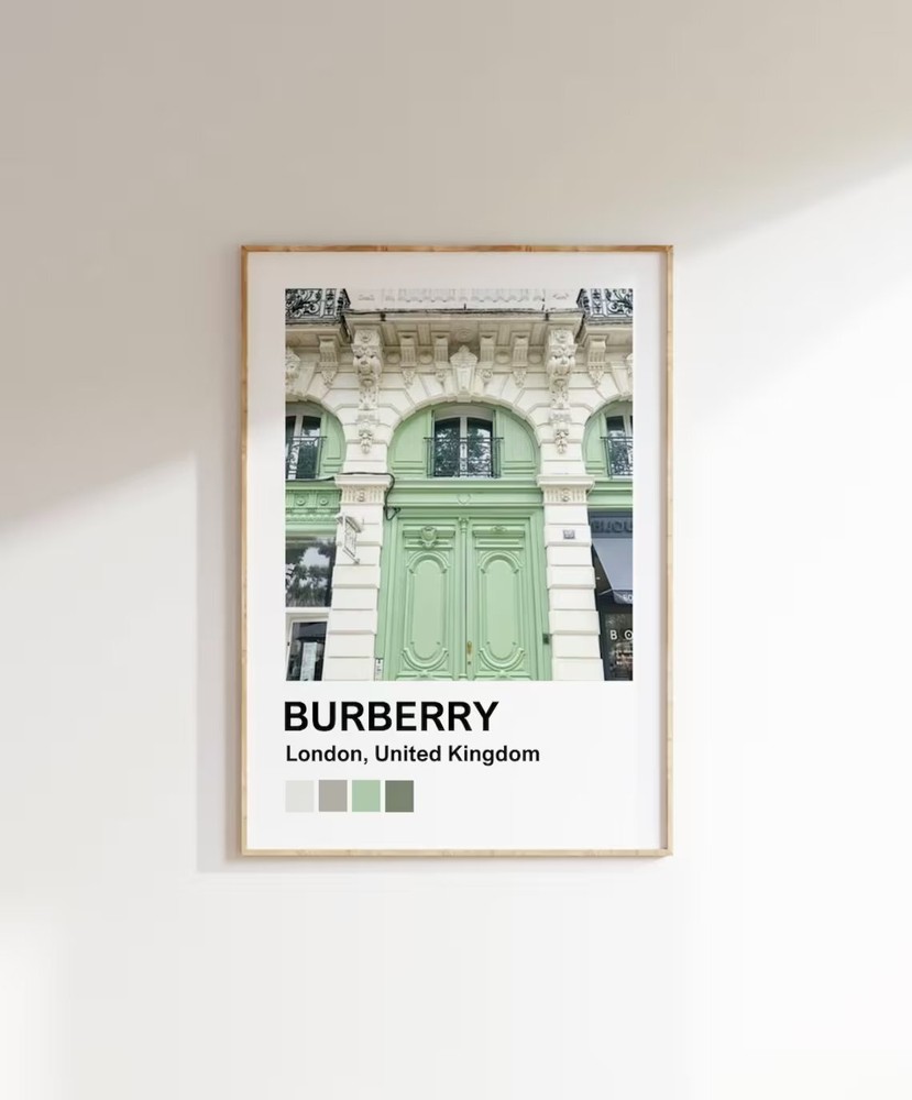 Green Luxury Fashion Burberry Wall Art Poster Premium Quality Choose your Size