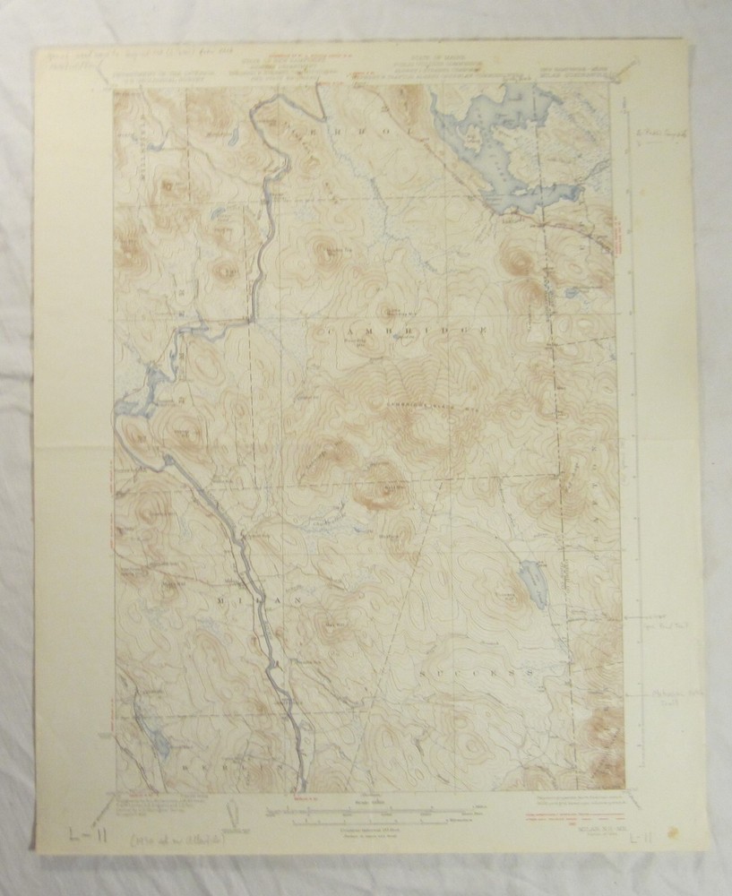 1934 Topographic Map -- DIXVILLE NOTCH, NEW HAMPSHIRE -- Colebrook, Stewartstown