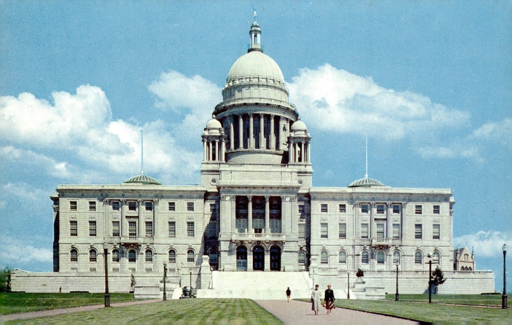 1950s Rhode Island State Capitol Providence RI Lusterchrome Chrome Postcard