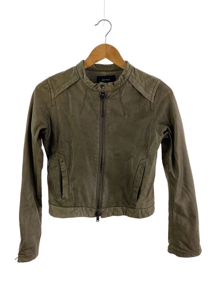 Macphee Leather Jacket Blouson/38/Leather/Khk/Plain/12-07-21-07102 3498