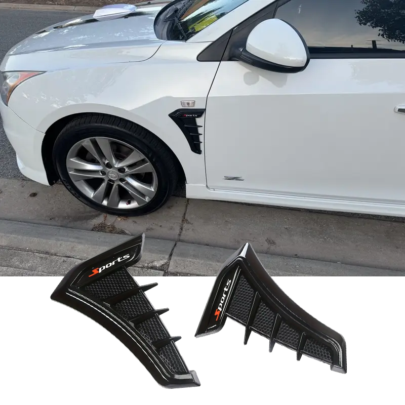 2x Black Sport Soft Racing Side Fender Vents Air Wing Cover Trim Car Accessories