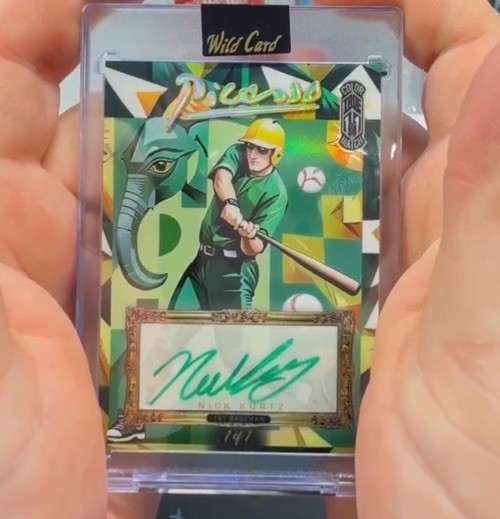Wild Card Picasso Nick Kurtz Oakland Athletics Autograph Serial Numbered 1/1