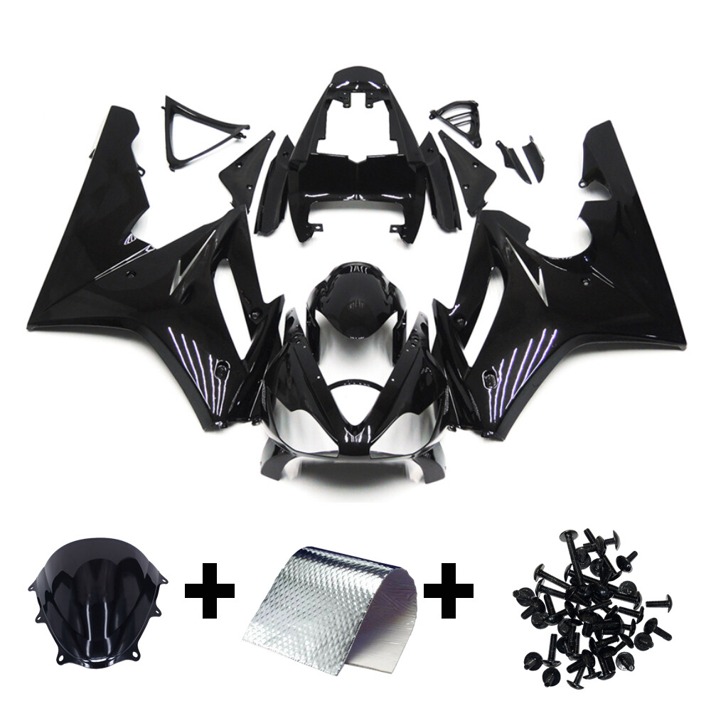 Black Fairing Kit for 2006 2007 2008 Triumph Daytona 675 ABS Injection Bodywork