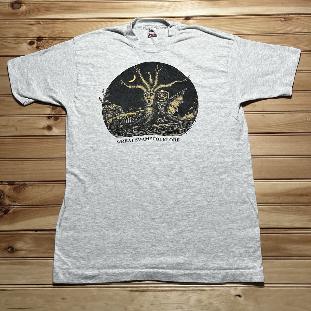 Vintage 1994 The Great Swamp Folklore Devil Beast Art Shirt Size Large
