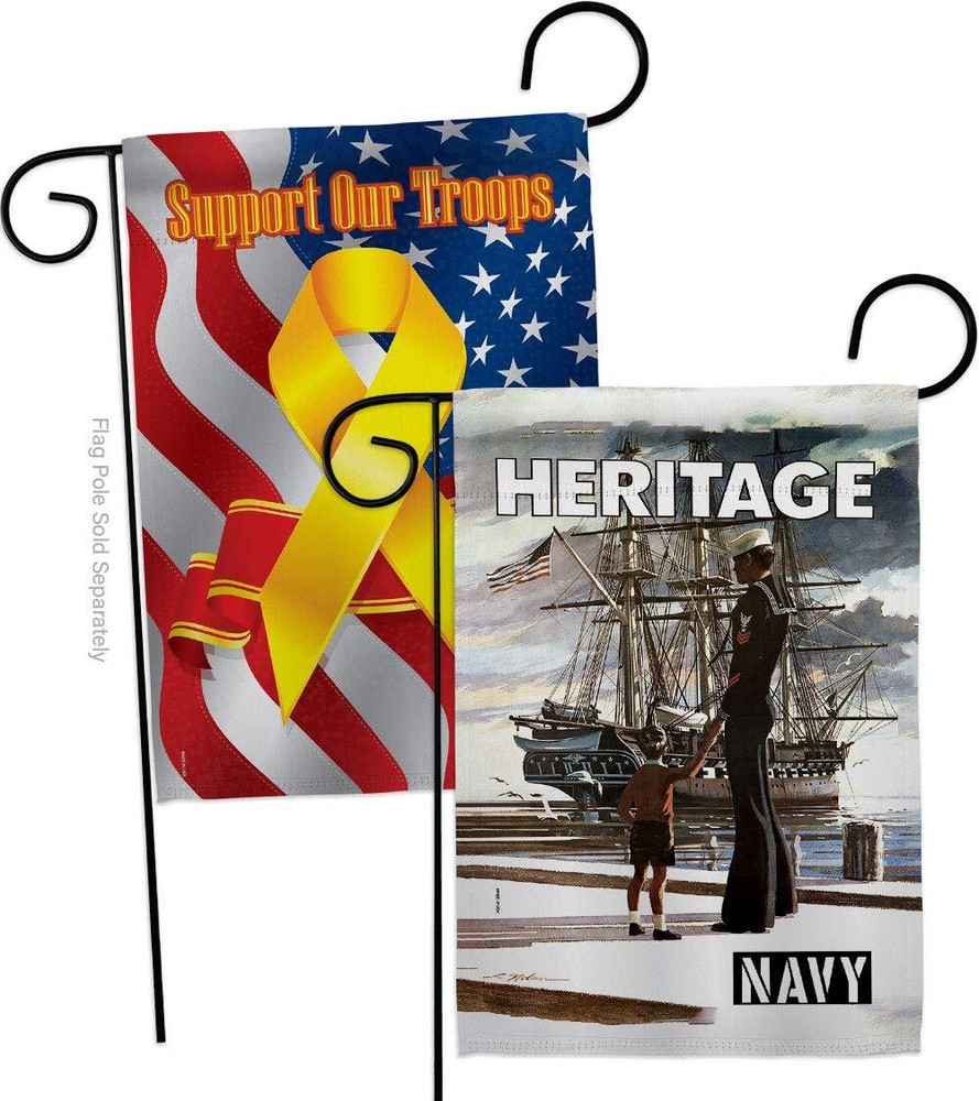 Heritage US Garden Flag Pack Armed Forces Navy USN Seabee United State Americ...