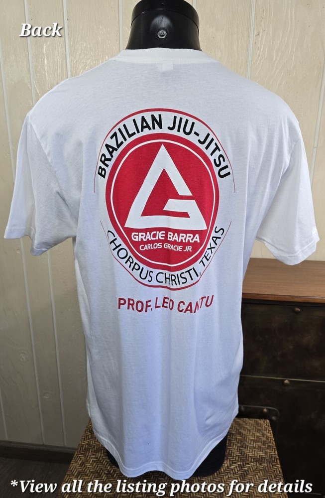Gracie Barra Sz XL Jiu Jitsu Carlos Gracie Jr White Tee Corpus Christie TX