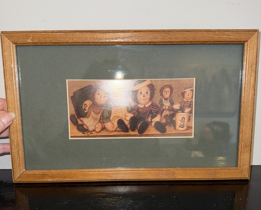 Vintage Framed Print - Raggedy Ann & Andy Dolls on a Shelf 13